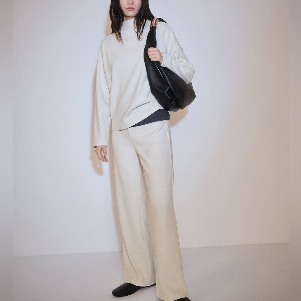 Mango MNG - 2 piece set ivory off white sweater and pants
